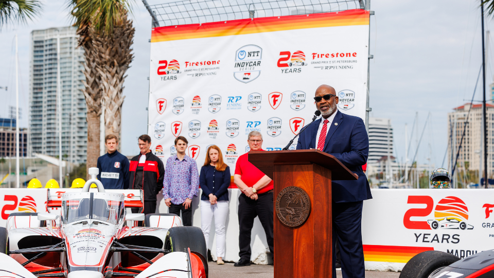 St. Petersburg Mayor Ken Welch and past mayors named grand marshals of the 20th Annual Firestone Grand Prix of St. Petersburg presented by RP Funding
